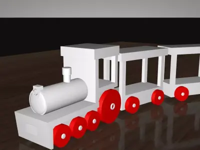 Toy Train 3d Modeling Low-poly 3D model