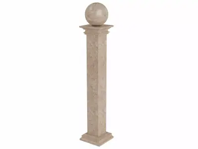Marble column Low-poly 3D model