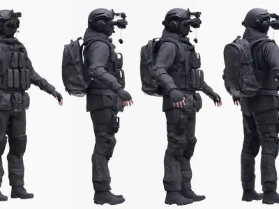 Mens and Womens Military Uniforms 4  3D Model Pack