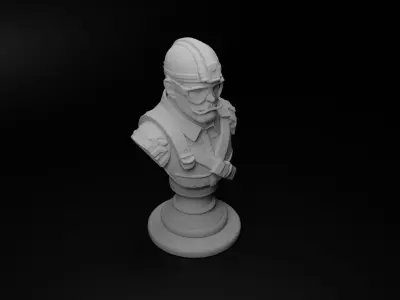 Underwater Soldier Bust Chess 3D print model buy