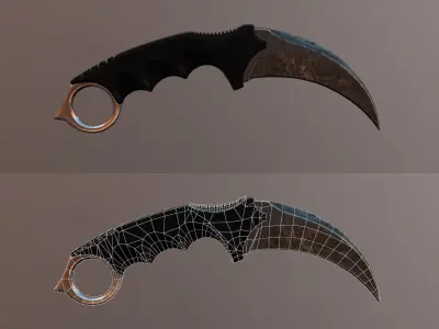 Karambit knife Low-poly 3D model buy