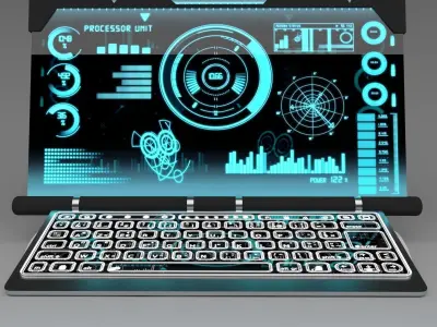 Sci-Fi holographic PC 3D model
