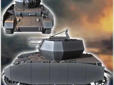 Flakpanzer IV AA Wirbelwind - miniatures tabletop scenery 3D print model