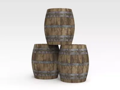 Barrels Low-poly 3D model purchase