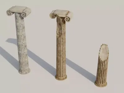 Antique column 3D models Low-poly 3D model
