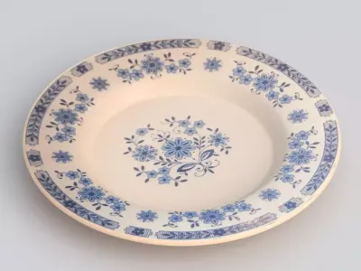 Antique and vintage plate v10 3D model