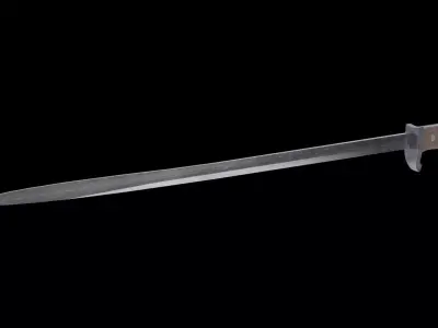 German bayonet Seitengewehr 1898 S98 Low-poly 3D model