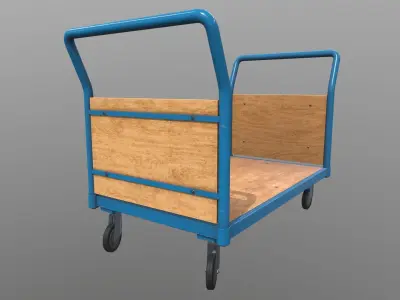 Game Ready Platform Trolley Low-poly 3D model
