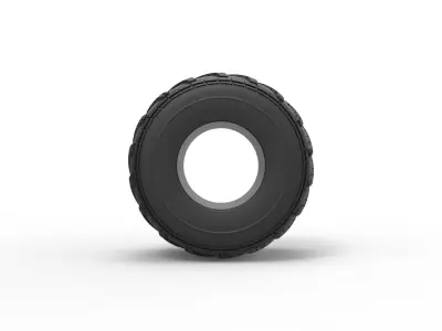 Monster Jam tire 14 Scale 1 to 25 3D print model