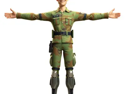 Camouflage Soldier model pack Low-poly 3D model