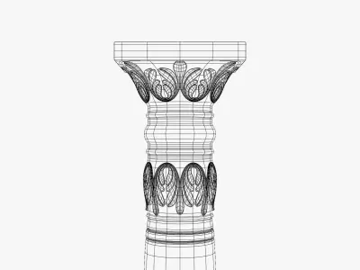 Ancient Ornamental Column 3D model