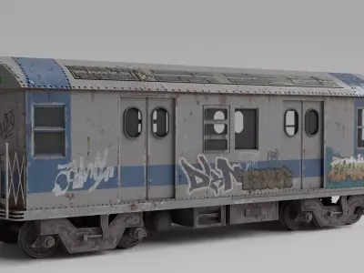train exterior Low-poly 3D model
