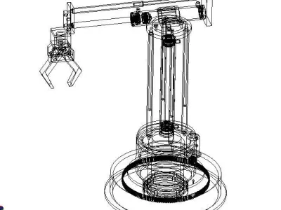 Pneumatic robot hand Low-poly 3D model
