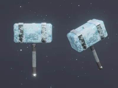 15 Ice elemental weapons - medieval - fantasy - magic - VOL 01 Low-poly 3D model