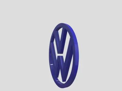 Volkswagen car 3D Logo Design Realistic Red  3D model Low-poly 3D model
