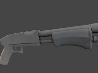 Stylized Shotgun Low-poly 3D model buy