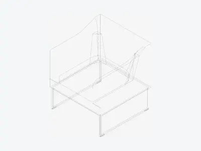 Furniture - Armchair - Contemporary - Line - Type 1 Low-poly 3D model