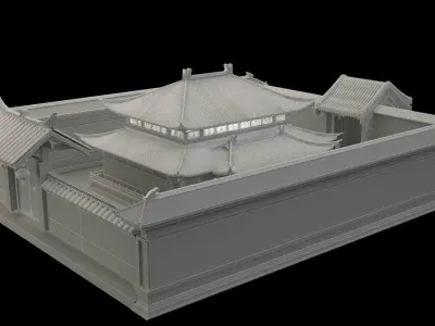 Chinese ancient house 3D model 8
