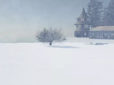 Winter Village By The Water 3D model