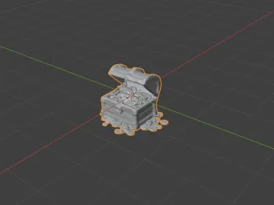 3D Model of an Open Treasure Chest Filled with Gold Coins 3D model