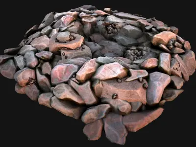 Iron Metal Ore Minerals Low-poly 3D model