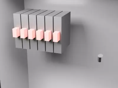 Electrical Distribution Board DB Box 3D Model with MCB Panel 3D model