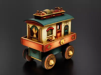 wooden train toy 02 3D print model