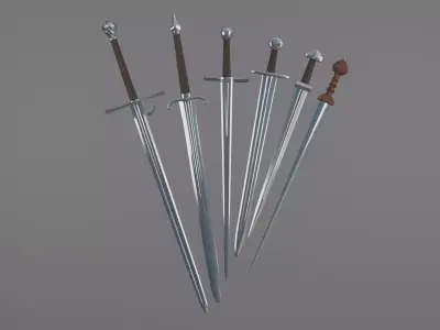 Medieval Modular Swords Pack Low-poly 3D model purchase