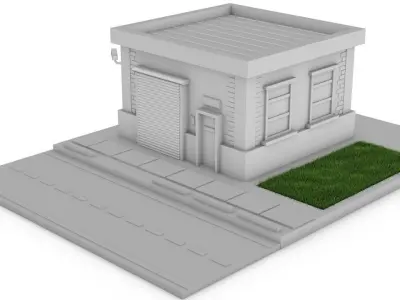 Warehouse  Low-poly 3D model