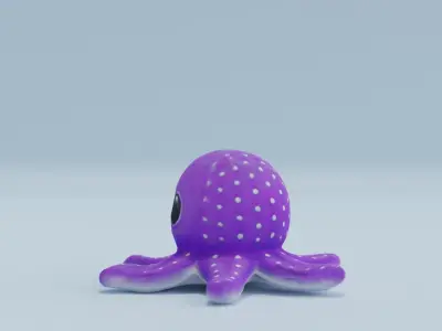 Octopus Toy Cute Purple Low-poly 3D model