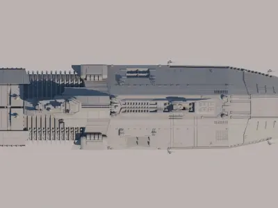 Sci Fi Space Battleship 3D model