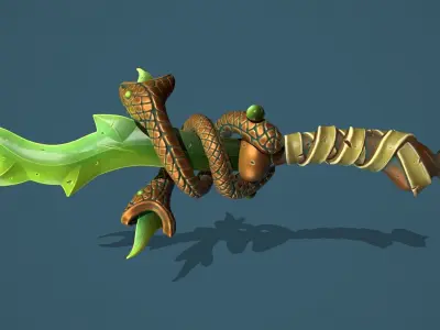 Snake dagger Low-poly 3D model