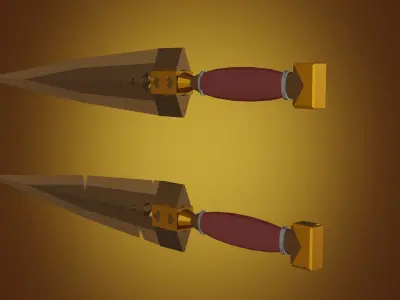Steampunk Blade low-poly game ready Free low-poly 3D model
