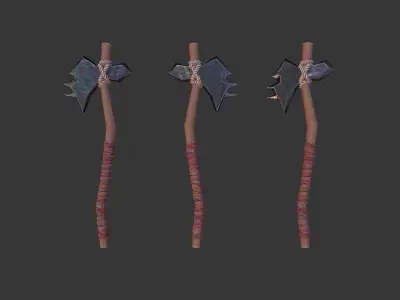 Axe Pack B Low-poly 3D model