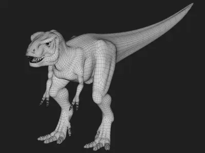 dinosaur Low-poly 3D model 14