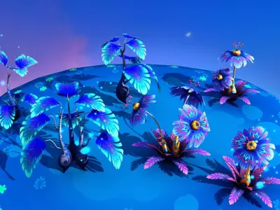 Mystic Forest Low-poly 3D model