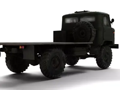 1966 Gaz 66A 3 Rigged Soviet Military Truck 3D Model  3D model