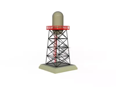 WATER TOWER 01 Low-poly 3D model purchase