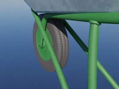 Wheelbarrow garden unicycle 3D model