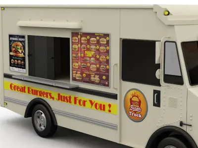 Hot Dog and Two Burger Trucks 3D model