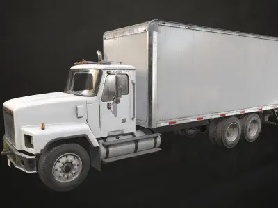Classic Cargo Truck Low-poly 3D model