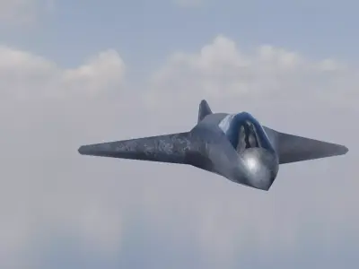 Low poly realistic look jet plane Low-poly 3D model