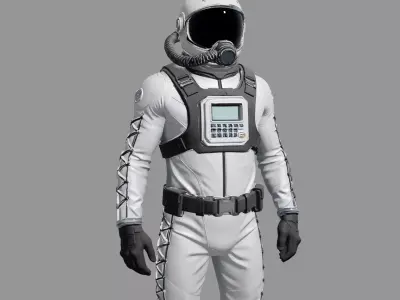 Retro Sci-Fi Space Explorer Suit 3D model