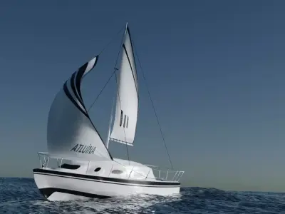 Sailboat Scene Free 3D model