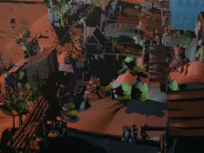 aliraq computer screen showing city Low-poly 3D model