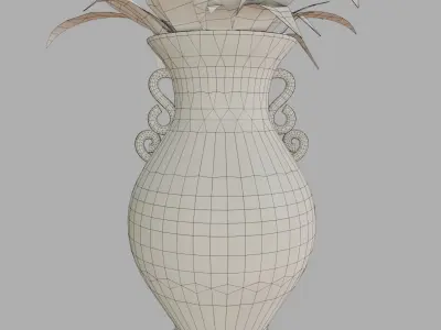 Potted Spider Plant Free low-poly 3D model