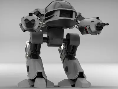 ED209 - Police Robot in High Poly 3D model