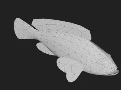 Bass fish Low-poly 3D model shop