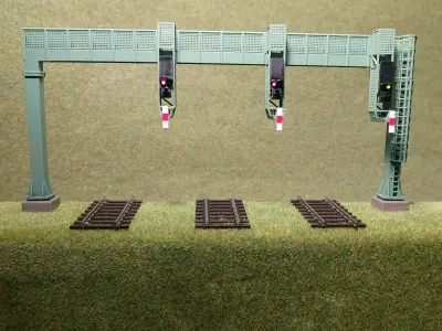 Deutsche Bahn Triple Signal Bridge 1-87 resin 3D print model