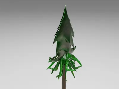 Alien Spore fantasy Spear Free low-poly 3D model